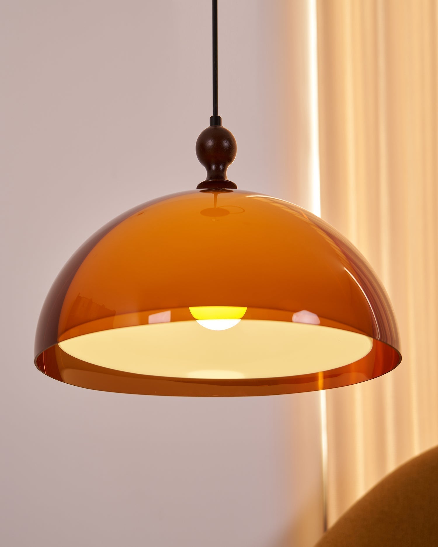 Solven Amber Acrylic Dome Pendant Light | ventumra