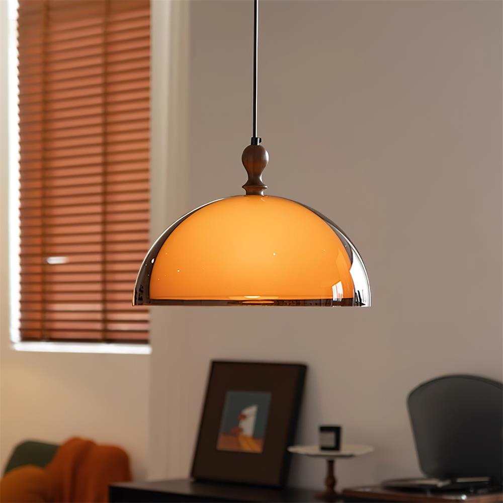 Solven Amber Acrylic Dome Pendant Light | ventumra