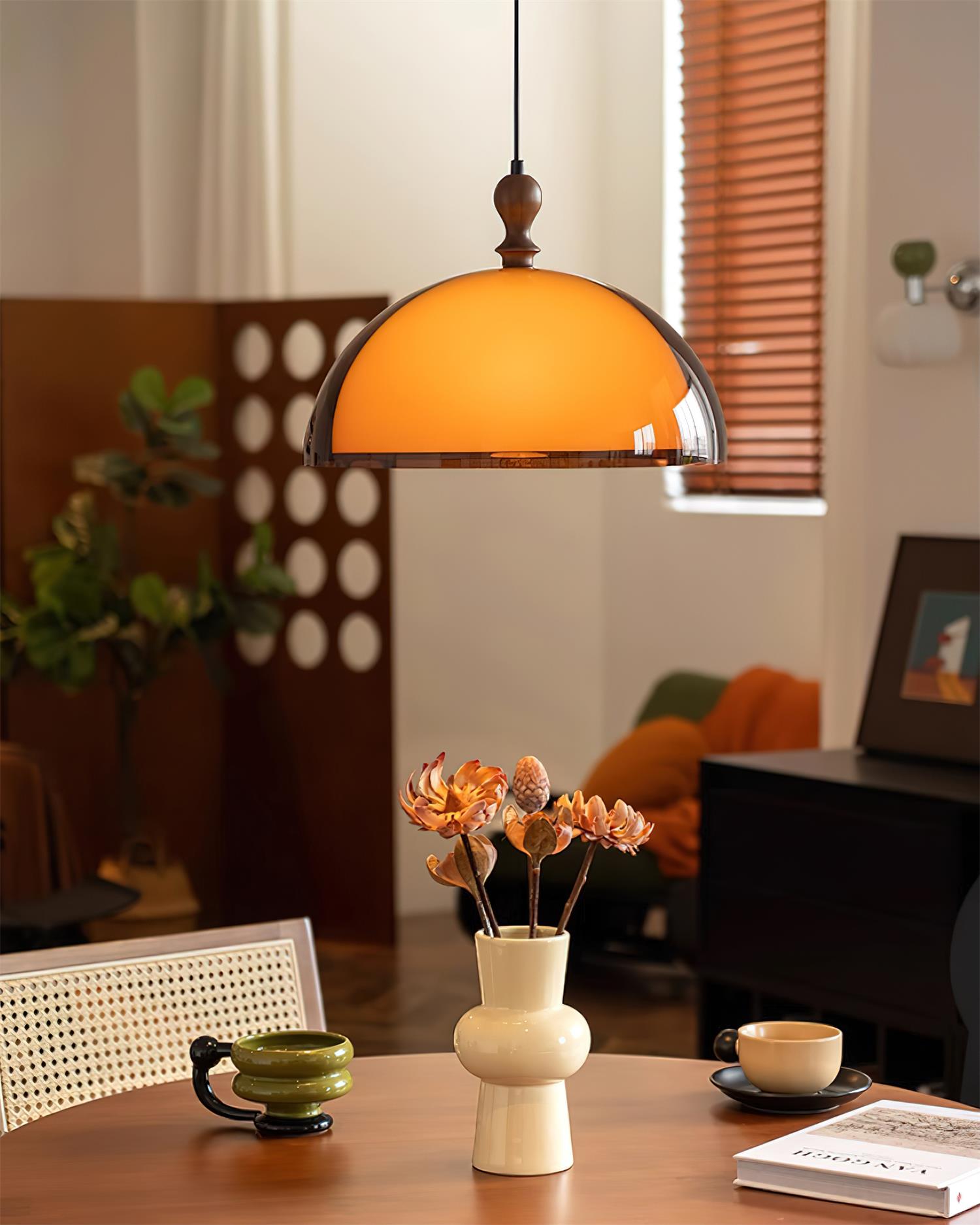 Solven Amber Acrylic Dome Pendant Light | ventumra