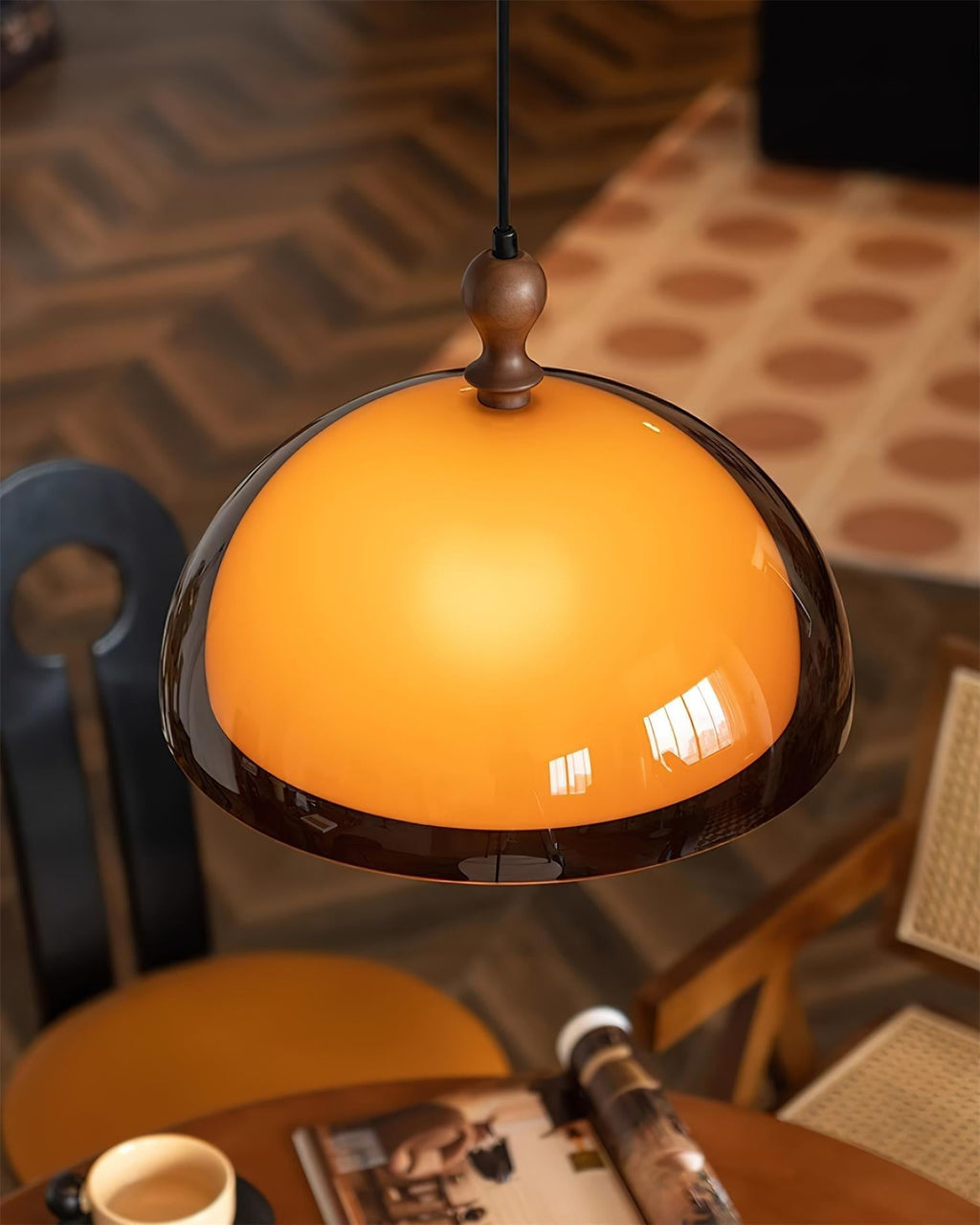 Solven Amber Acrylic Dome Pendant Light | ventumra