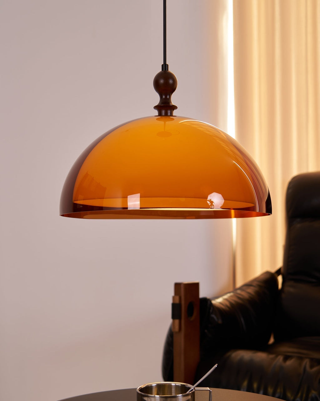 Solven Amber Acrylic Dome Pendant Light | ventumra