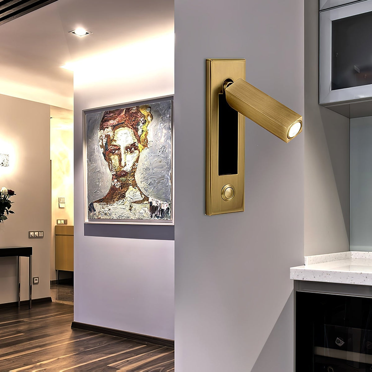 LED Wall Lamp with Flexible Reading Light — Rotatable Spotlight
