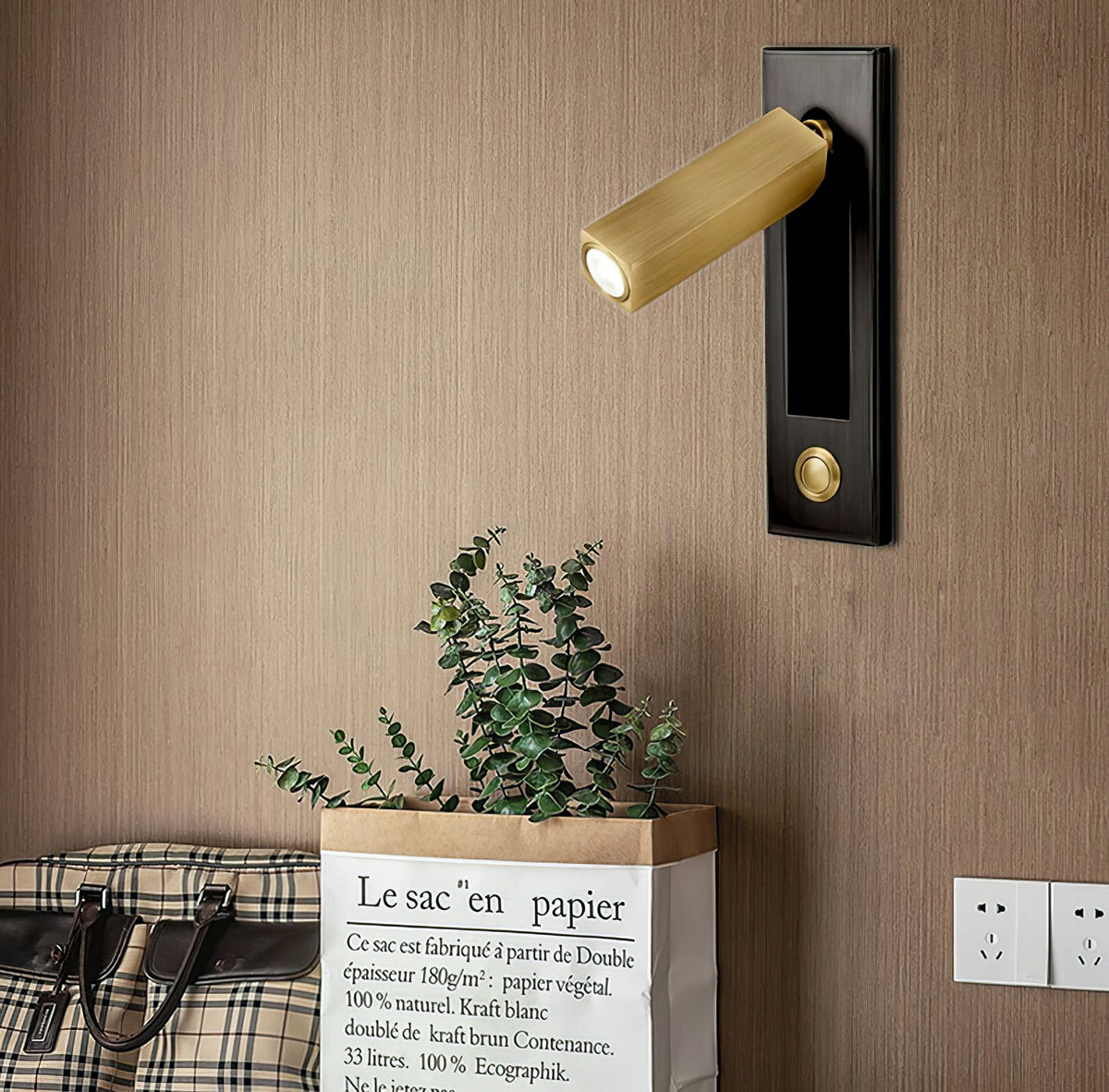 LED Wall Lamp with Flexible Reading Light — Rotatable Spotlight