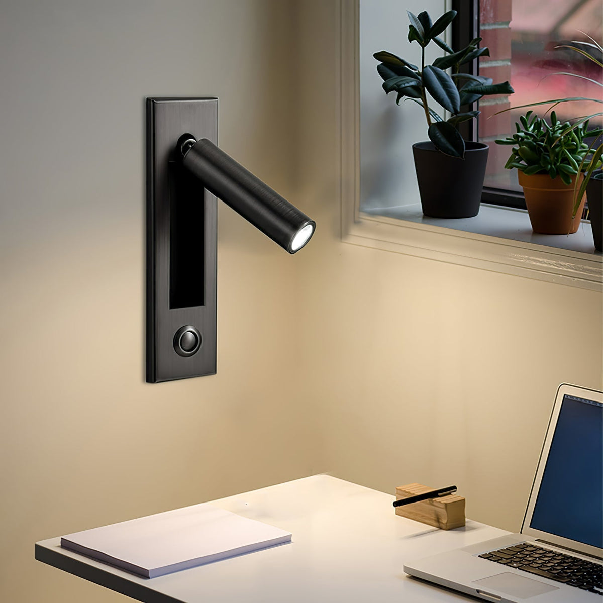 LED Wall Lamp with Flexible Reading Light — Rotatable Spotlight