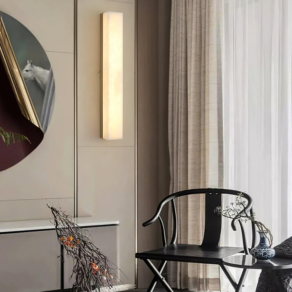 Kristy Linear Brass  Alabaster Wall Lamp | ventumra