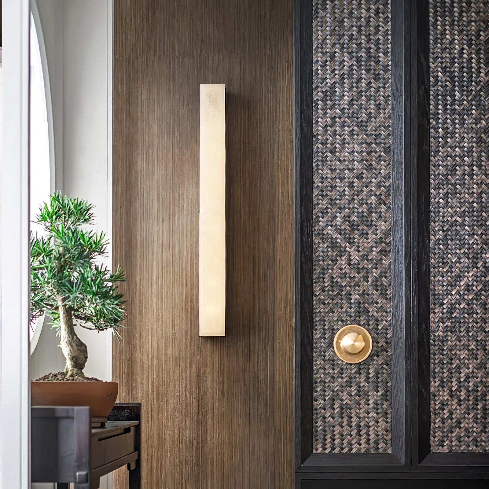 Kristy Linear Brass  Alabaster Wall Lamp | ventumra