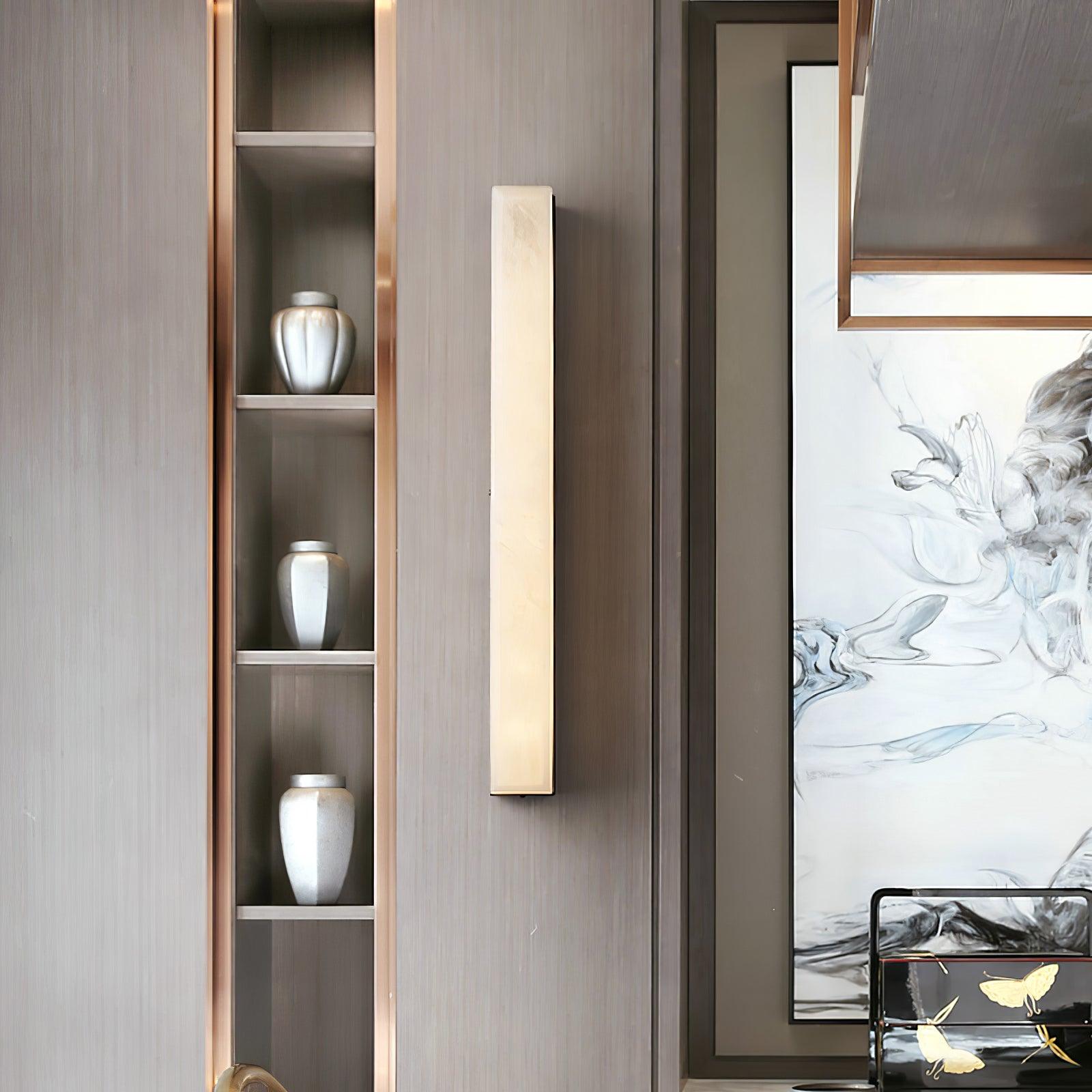 Kristy Linear Brass  Alabaster Wall Lamp | ventumra