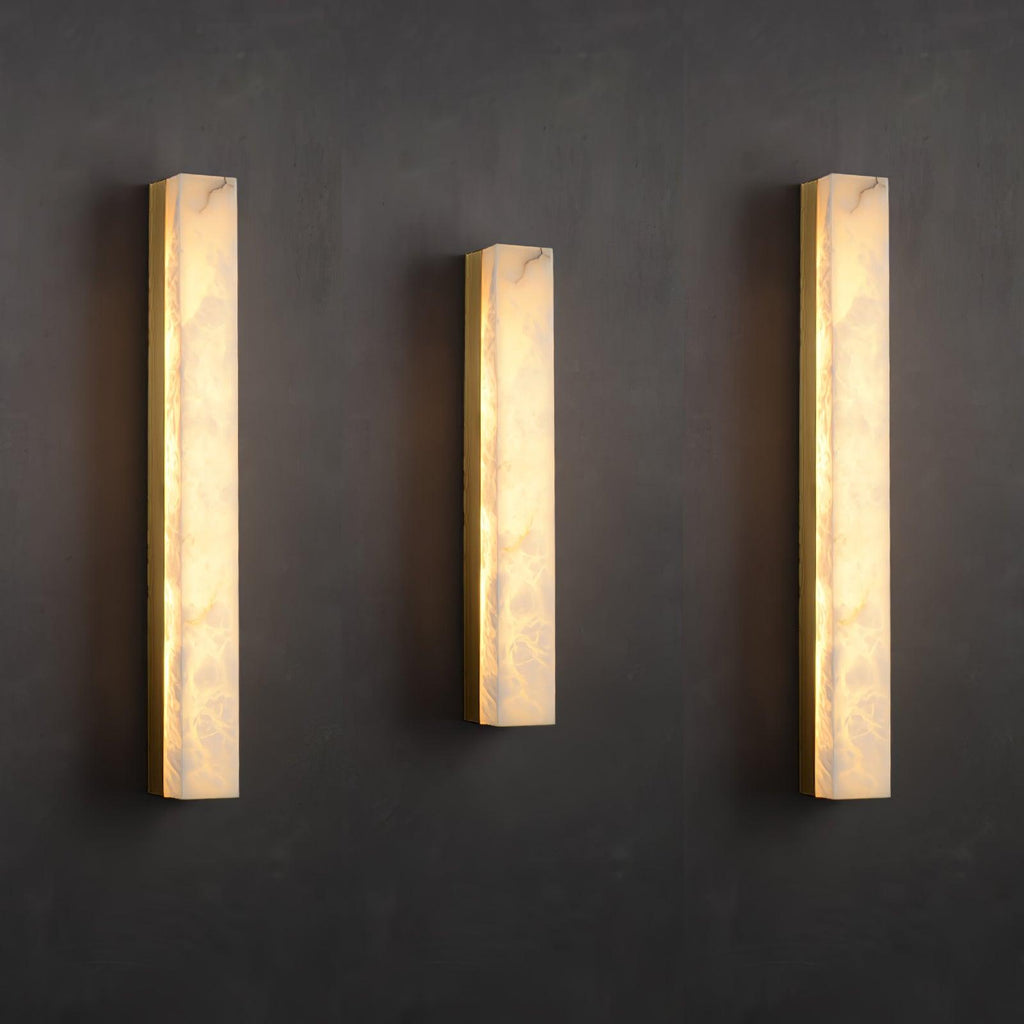 Isen Linear Brass Alabaster Wall Lamp | ventumra