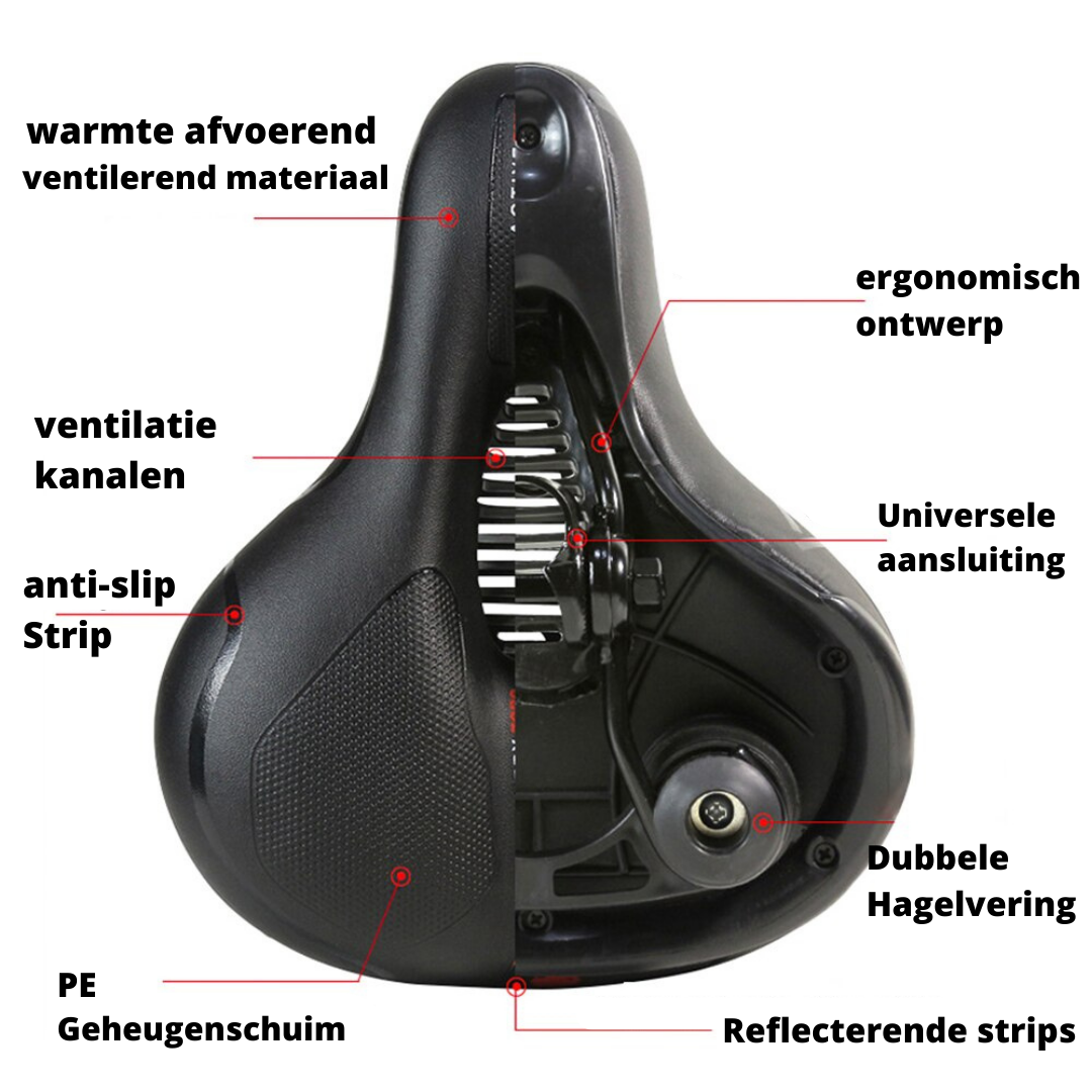 Sella ergonomica per bicicletta — Design confortevole e antalgico