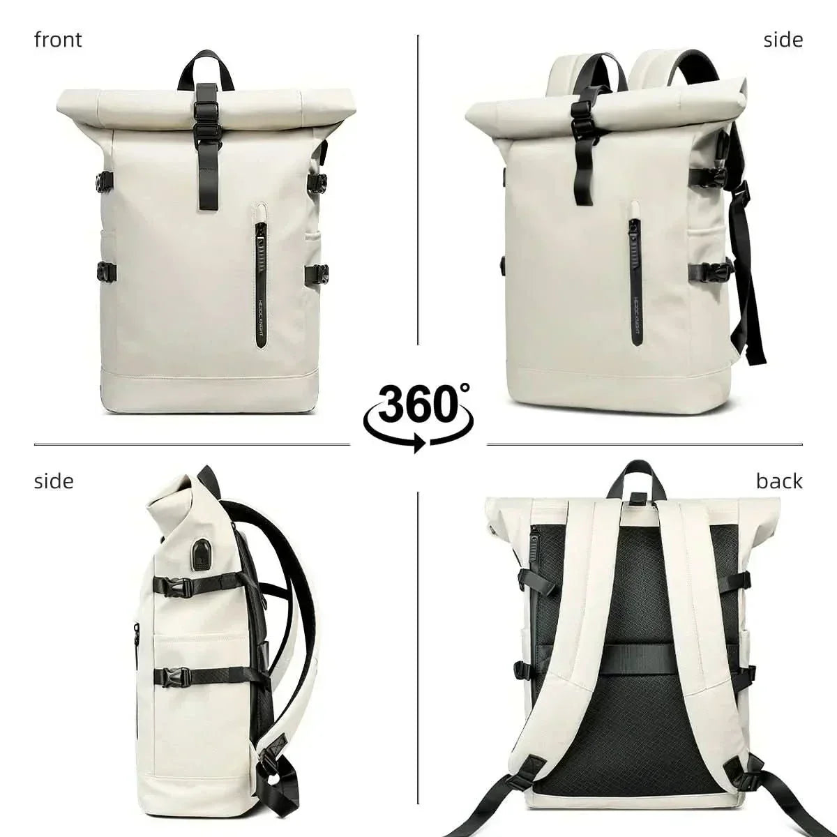 TrailMate Expandable Roll-Top Backpack — Large Capacity, Dedicated Laptop Compartment