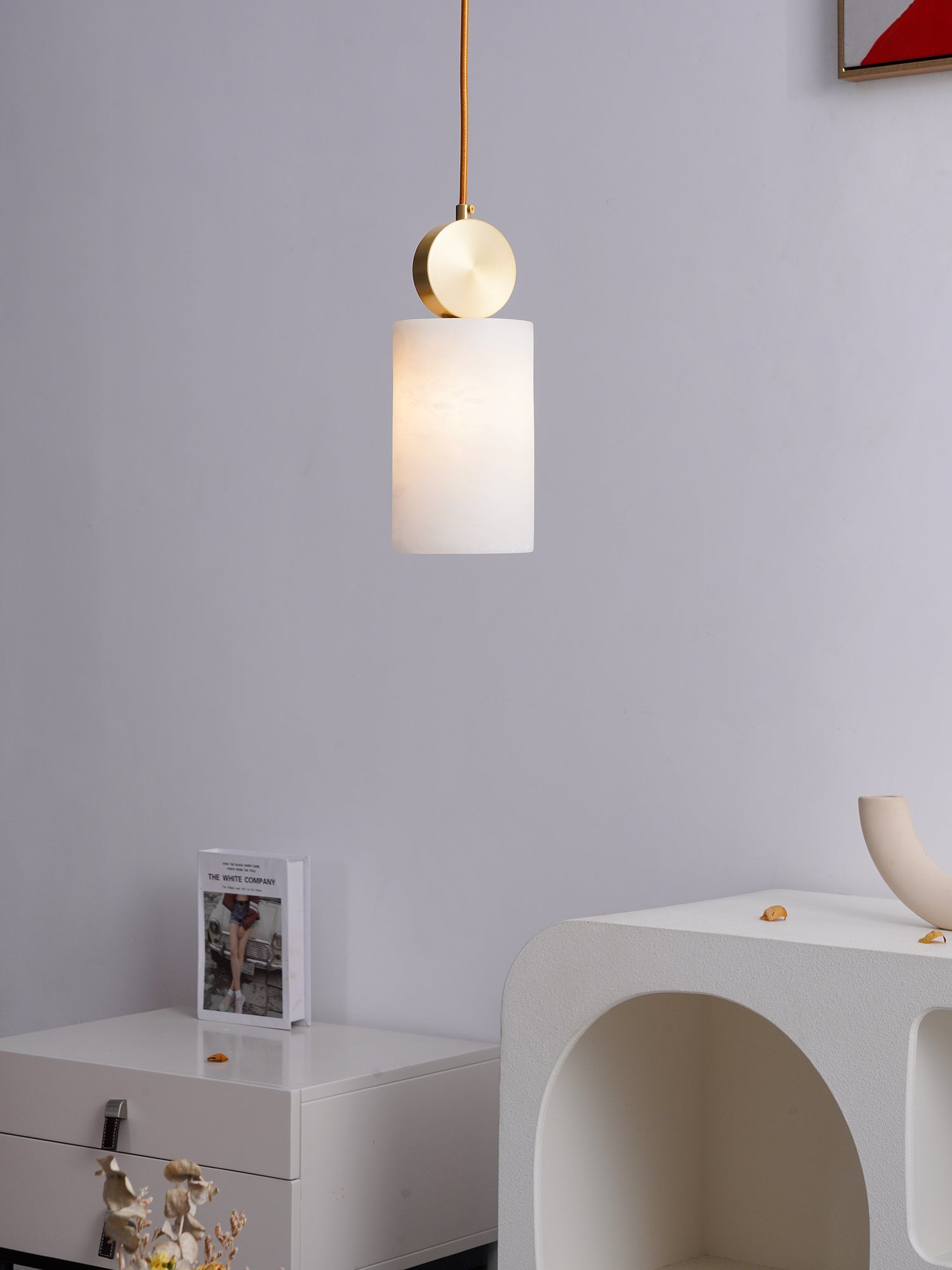 Etruscan Pendant Light Alabaster & Brass | ventumra