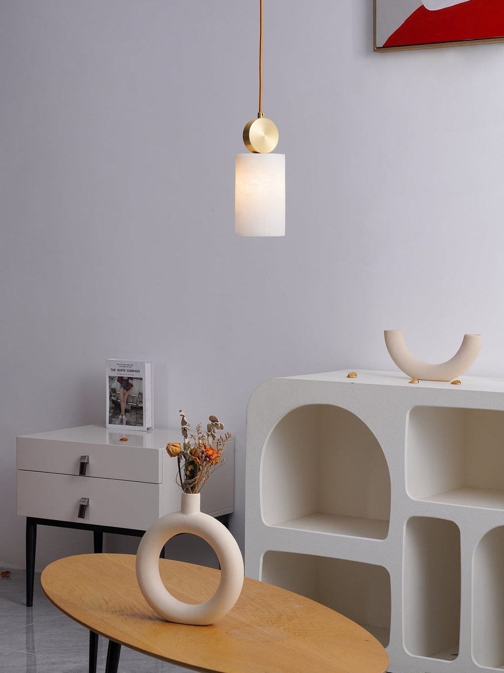 Etruscan Pendant Light Alabaster & Brass | ventumra