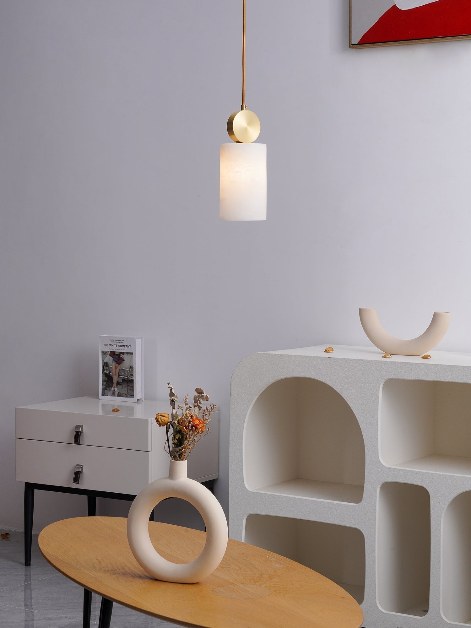 Etruscan Pendant Light Alabaster & Brass | ventumra
