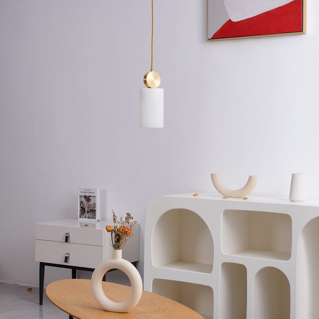 Etruscan Pendant Light Alabaster & Brass | ventumra