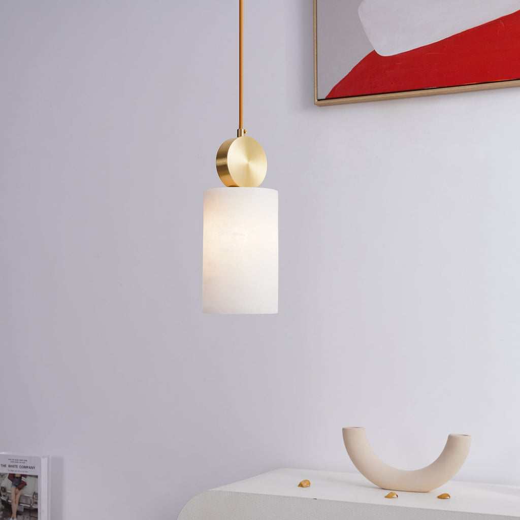 Etruscan Pendant Light Alabaster & Brass | ventumra