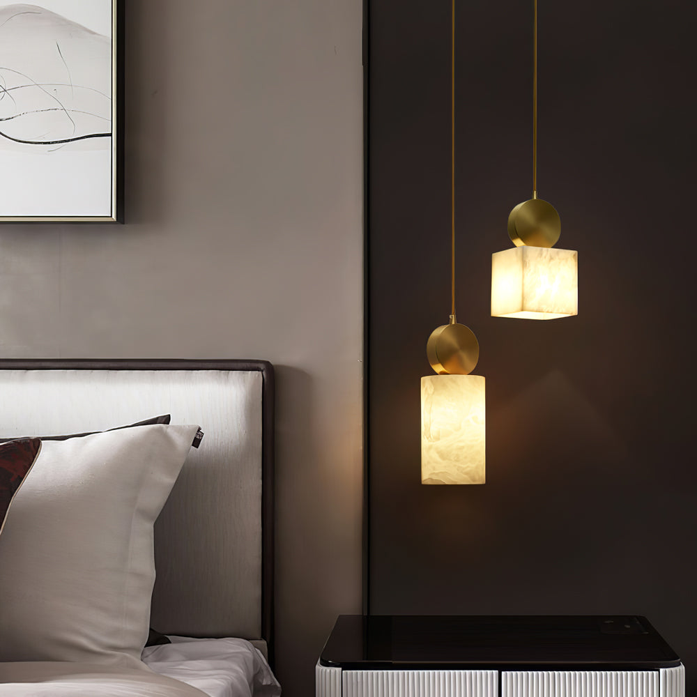 Etruscan Pendant Light Alabaster & Brass | ventumra