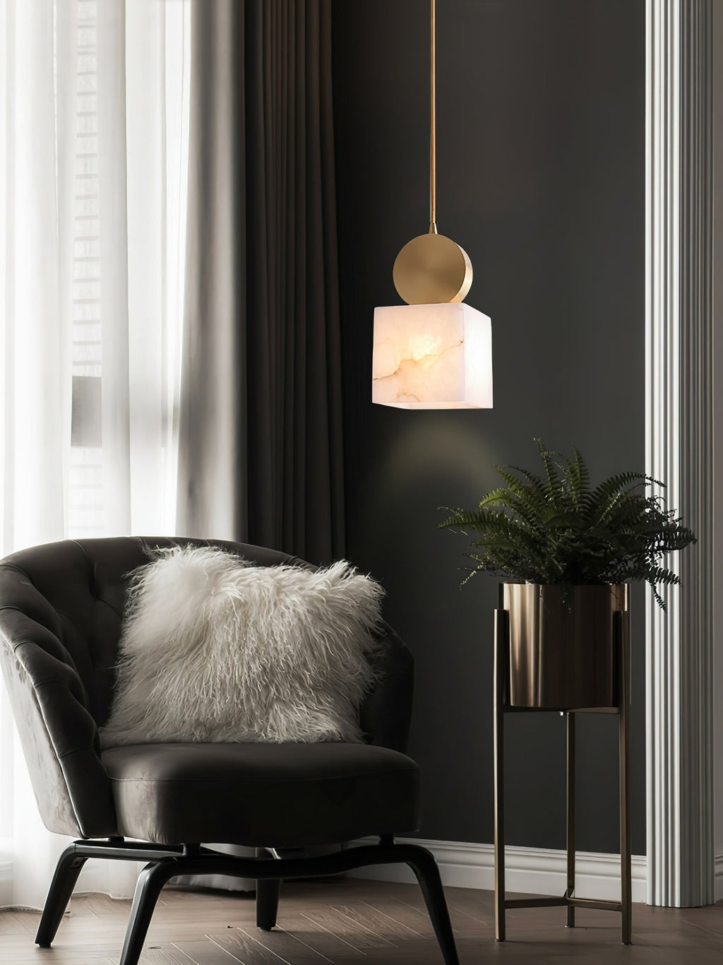 Etruscan Pendant Light Alabaster & Brass | ventumra