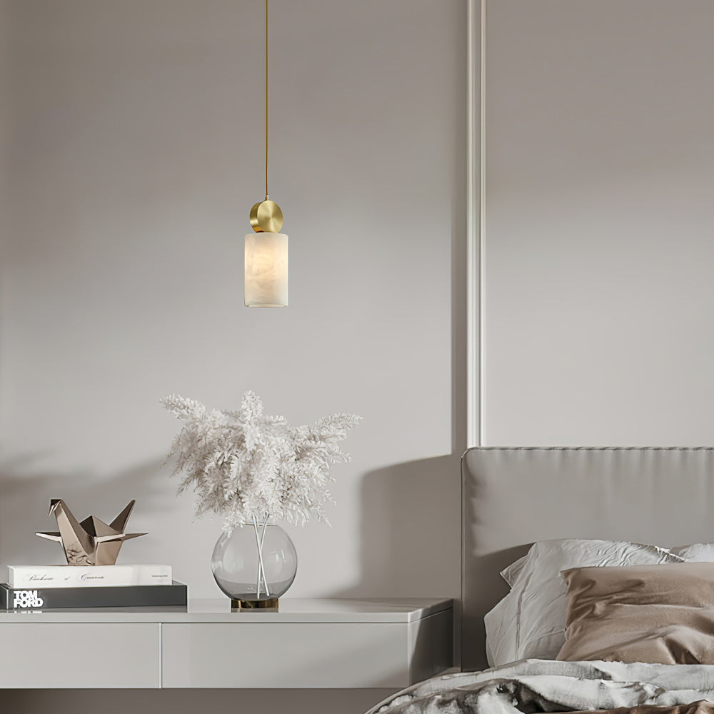 Etruscan Pendant Light Alabaster & Brass | ventumra