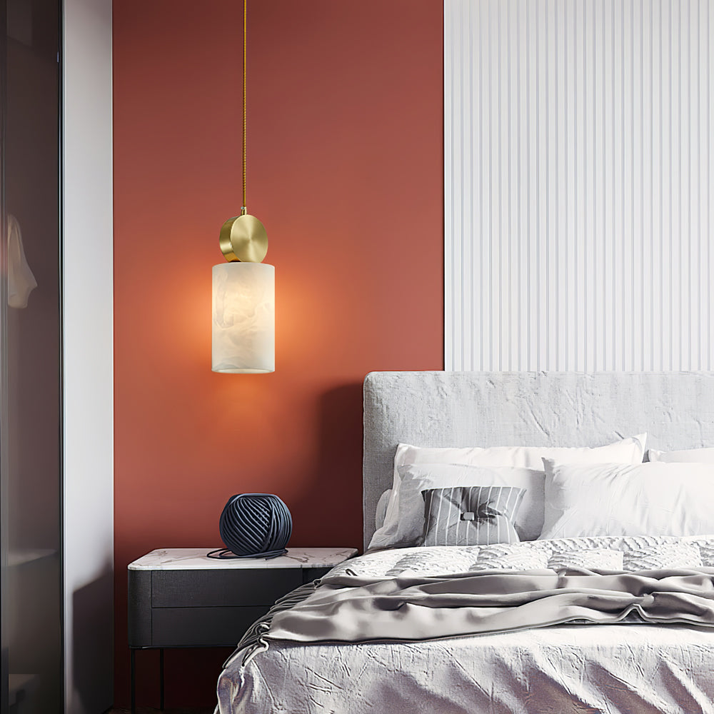 Etruscan Pendant Light Alabaster & Brass | ventumra
