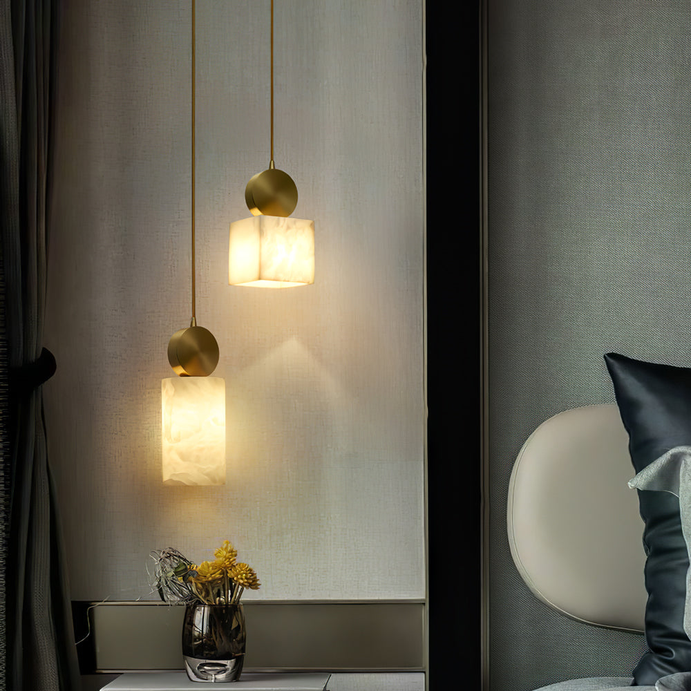 Etruscan Pendant Light Alabaster & Brass | ventumra
