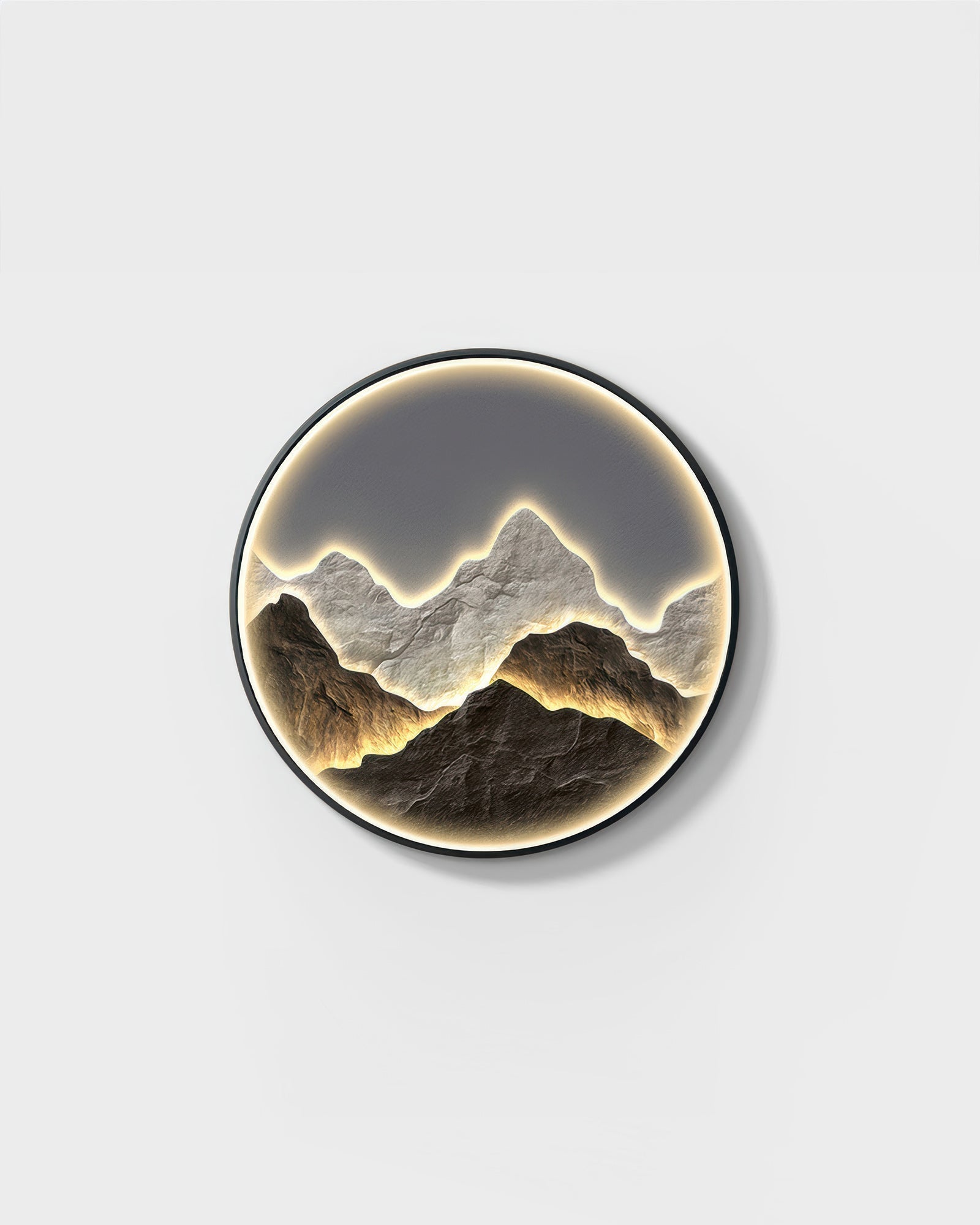Luxe Mountain Refuge Circle Wall Decor Lamp with Warm Glow