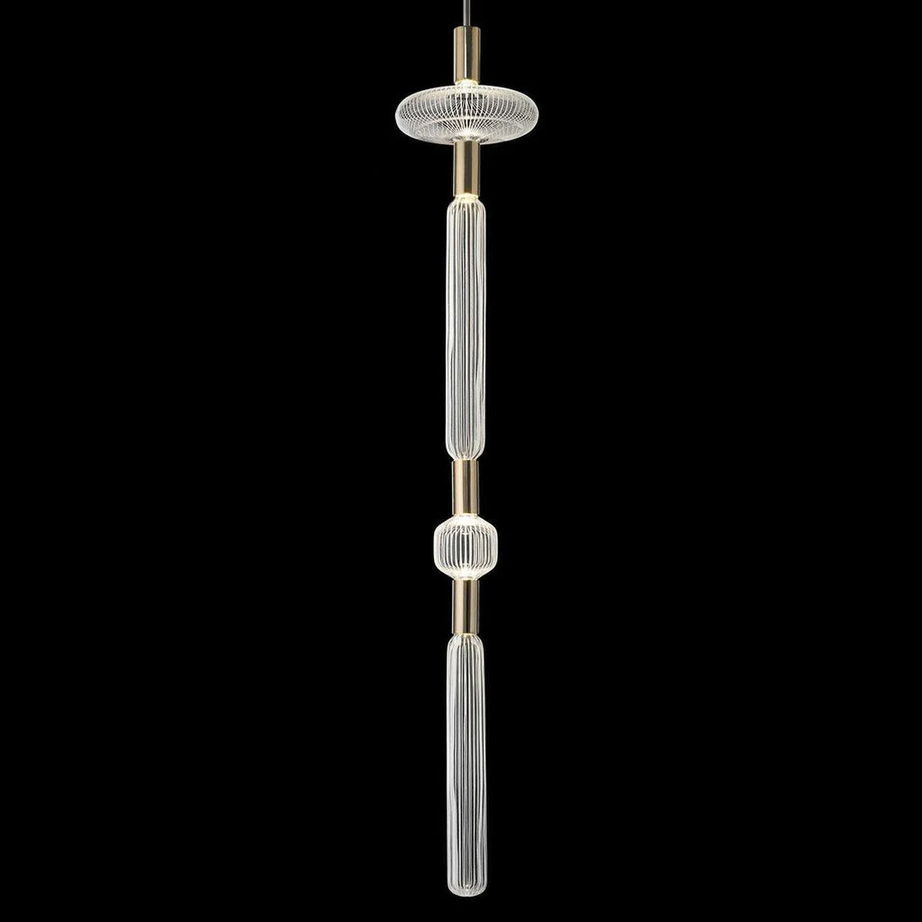 Lumenara Tube Pendant Light With Elegant Crystal Cylinders