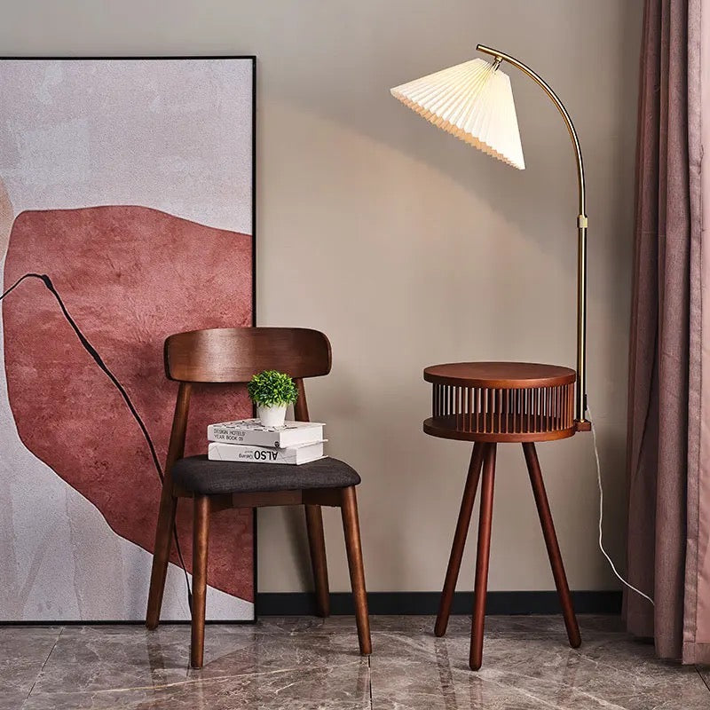 Aurelia Arc Floor Lamp Wooden LED Corner Bedside Light