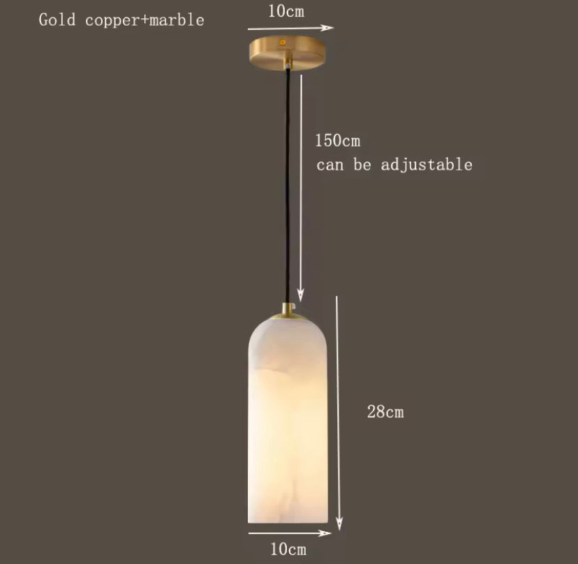 Luna Marble Pendant Light With Copper Accents Timeless Glow