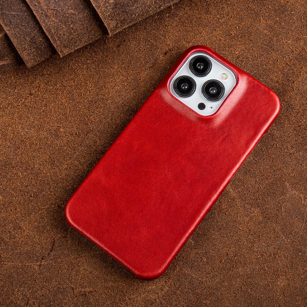 Cover AurumHide MagSafe per iPhone — Pregiata pelle naturale, rivestimento a cera d’olio