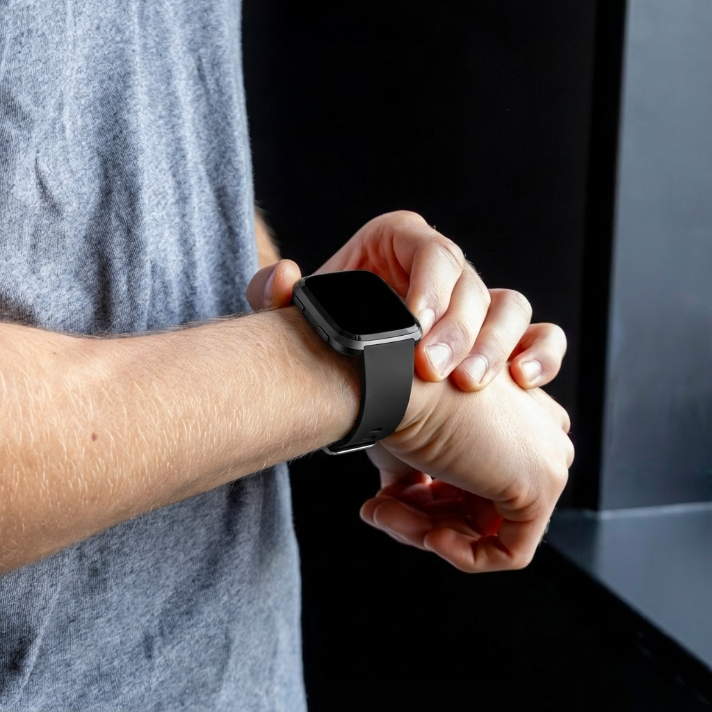 Fitbit Versa och Versa 2 – svart silikonarmband | Ventumra