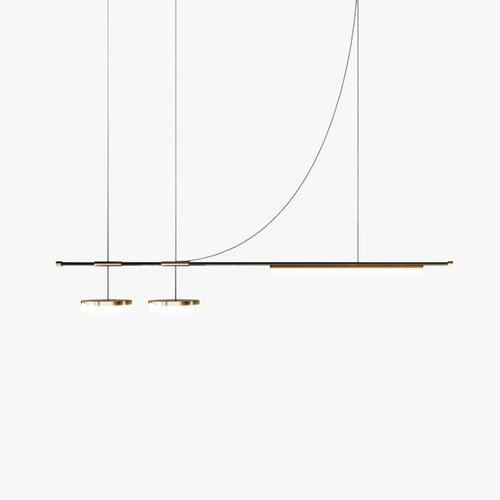 Aria Modern Long LED Pendant Light Black Metal Dining Room - Neutralighting