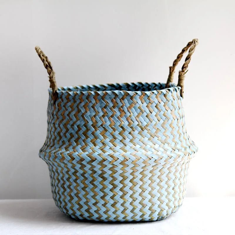 AuroraWeave Handmade Foldable Willow Plant Basket — Boho Style