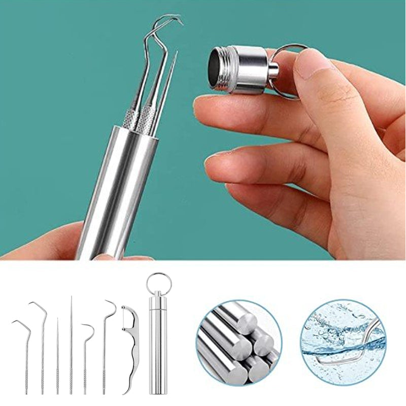 Conjunto Dentisafe de 7 peças para limpeza dentária em aço inoxidável
