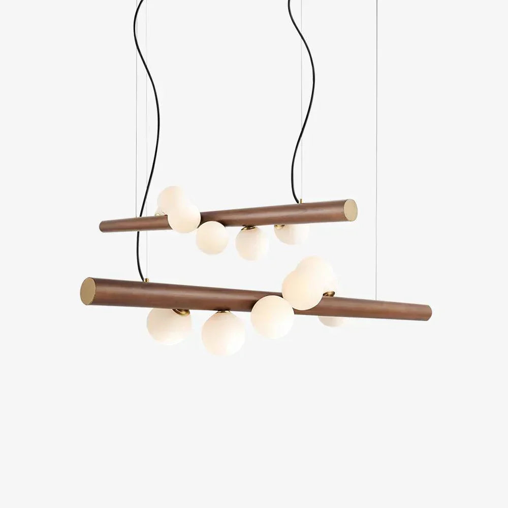 Valentina Glass Bubble Pendant Light Wood/Walnut | ventumra