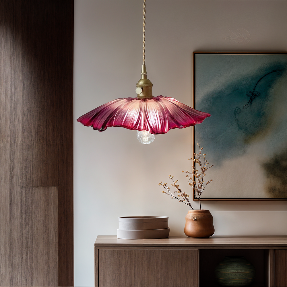 FloraGlass Nordic Flower Pendant Light for Living Rooms