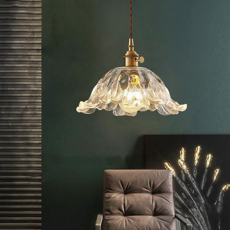 FloraGlass Pendant Light in Gold Finish by Liora Studio