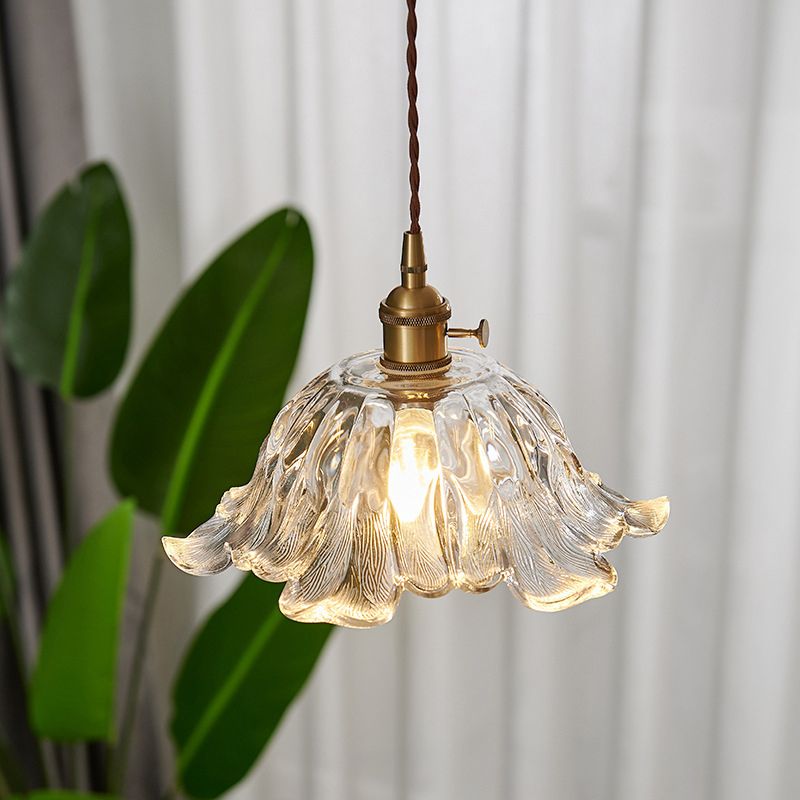 FloraGlass Pendant Light in Gold Finish by Liora Studio