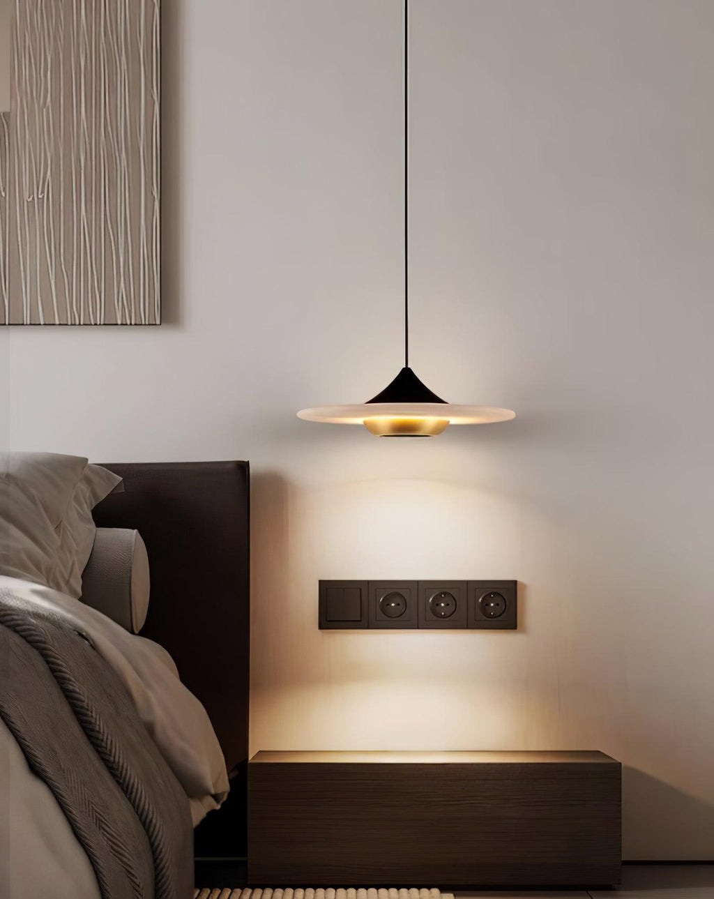 Orbis Modern Marble Flying Saucer Pendant Ceiling Light
