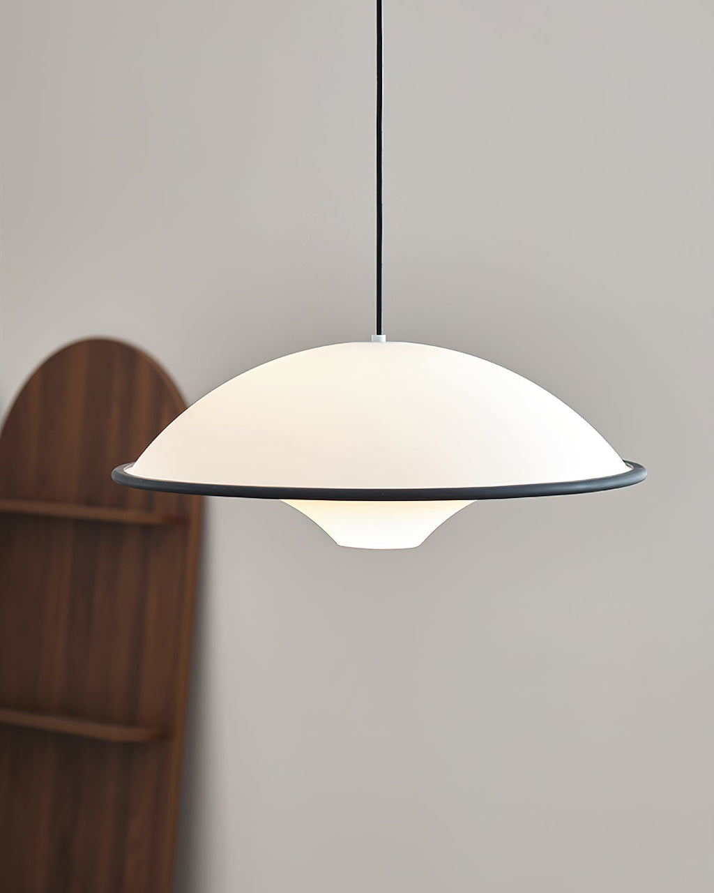 Novara | Minimalist UFO Pendant Light With Black Trim