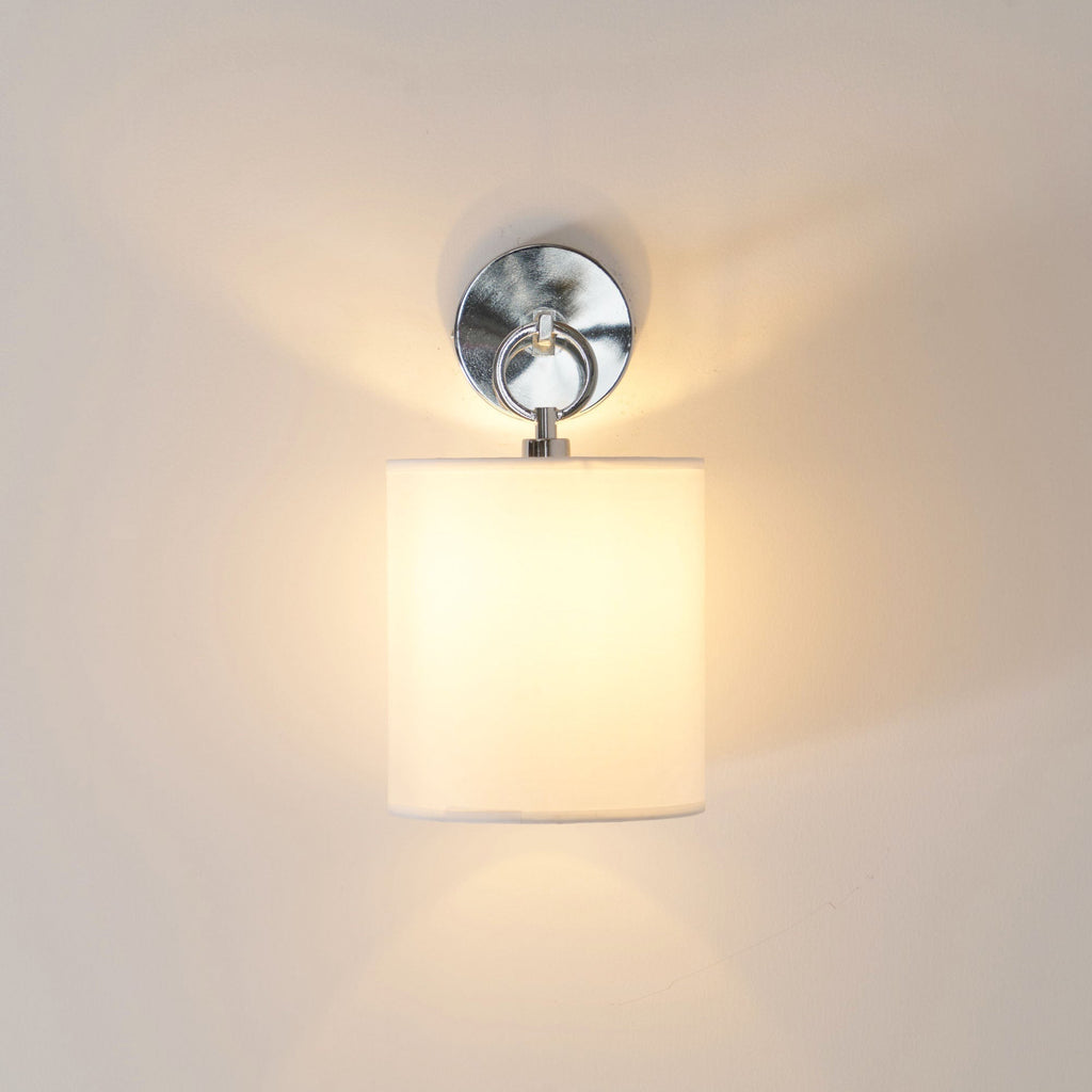 Iris Wall Lamp Farmhouse Fabric Cylindrical | ventumra