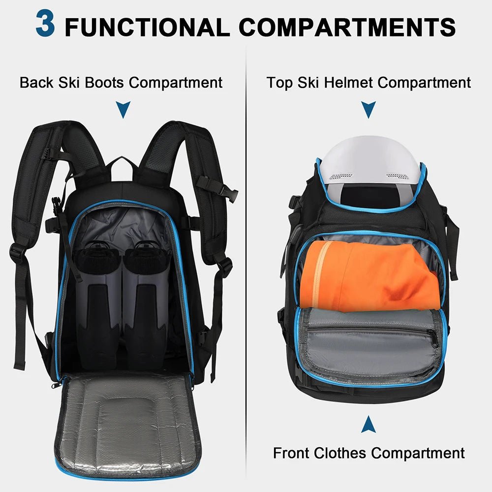 SummitCarry 50-Liter Waterproof Ski Boot Backpack — Rugged Transit Bag