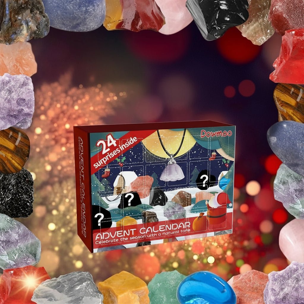 Gleamstone Calendario de Adviento 2025 — Minerales naturales y bloques sorpresa festivos