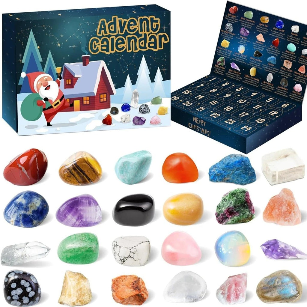 Gleamstone Calendario de Adviento 2025 — Minerales naturales y bloques sorpresa festivos