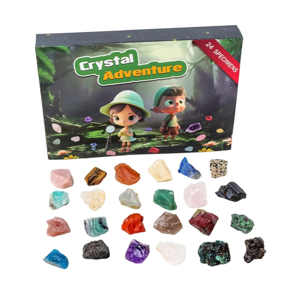 Gleamstone Calendario de Adviento 2025 — Minerales naturales y bloques sorpresa festivos