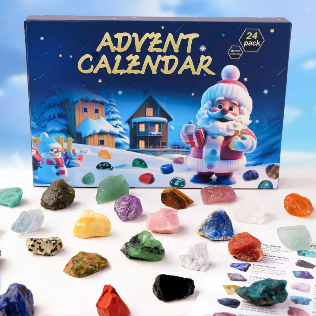 Gleamstone Calendario de Adviento 2025 — Minerales naturales y bloques sorpresa festivos