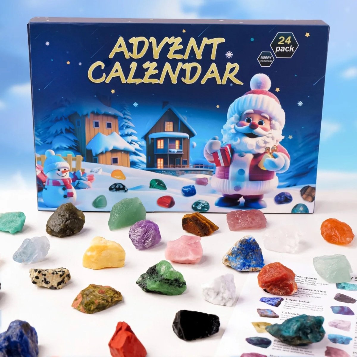 Gleamstone Calendario de Adviento 2025 — Minerales naturales y bloques sorpresa festivos