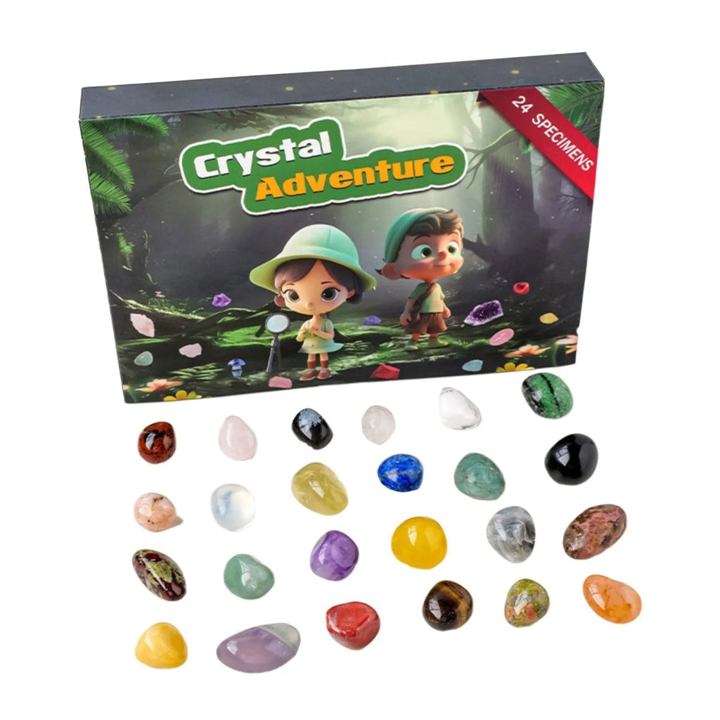 Gleamstone Calendario de Adviento 2025 — Minerales naturales y bloques sorpresa festivos