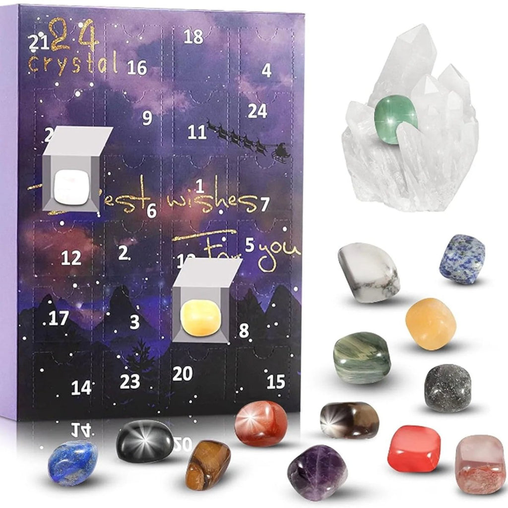 Gleamstone Calendario de Adviento 2025 — Minerales naturales y bloques sorpresa festivos