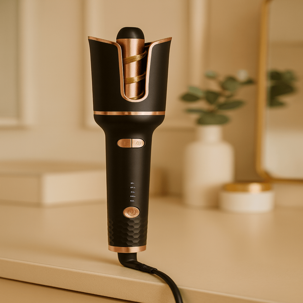 CurlNova Automatic Ceramic Curling Iron — Motorized Rotating Barrel