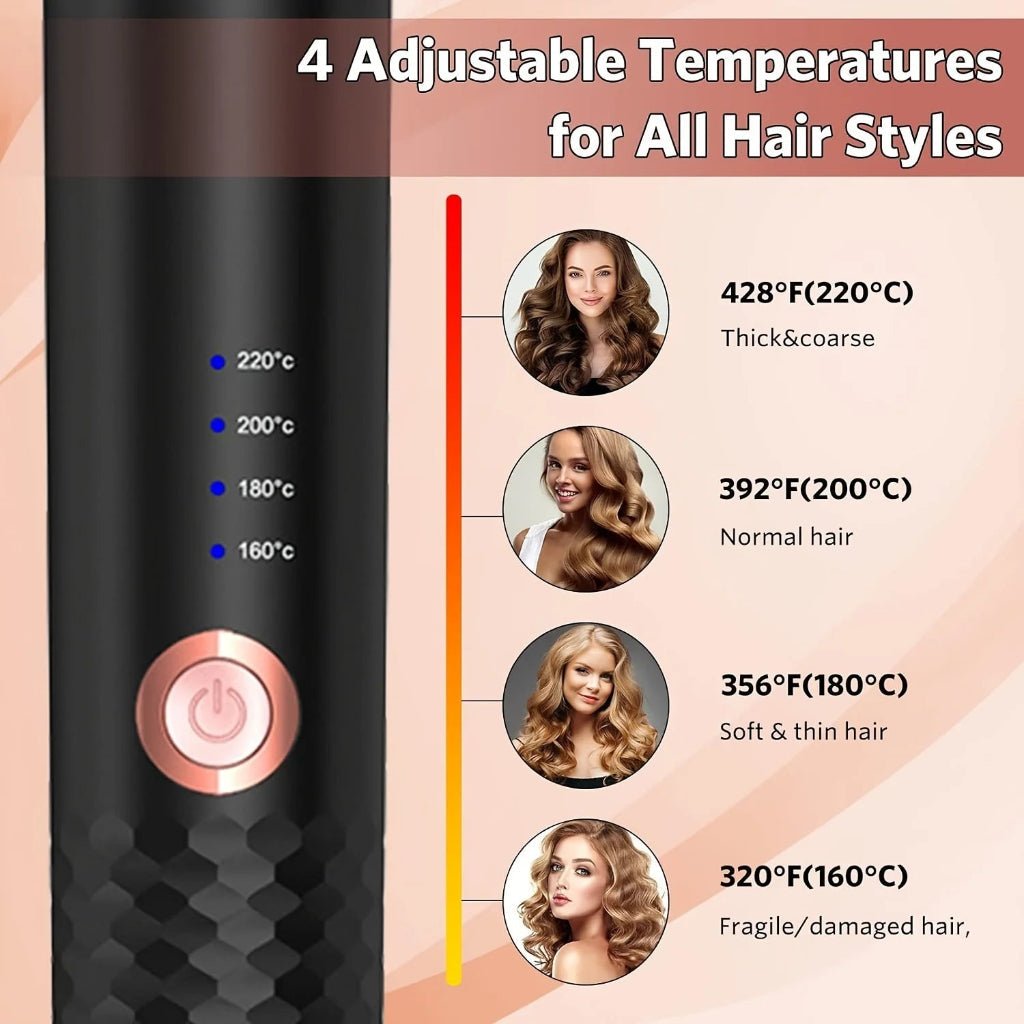 CurlNova Automatic Ceramic Curling Iron — Motorized Rotating Barrel